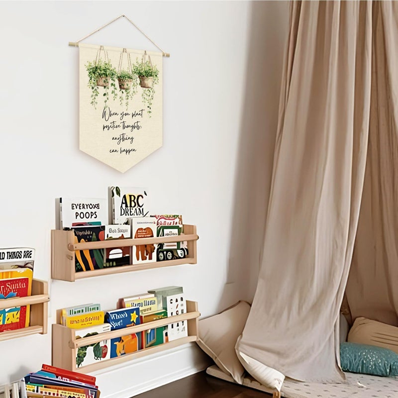 ETVISO Boho Classroom Decor, Positive Affirmations Green Wall Decor Canvas Banner, Greenery Plant Classroom When You Plant Positive Thoughts Anything Can Happen, Wall Hanging Pennant Flag Banner - Image 5